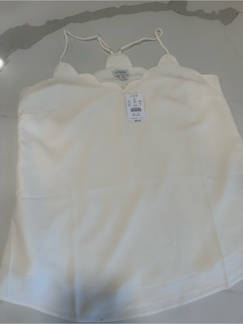 J.Crew Cream Scallop-Edge Camisole